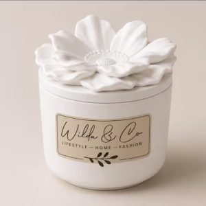 Floral Resin Candle Jar with Lid Luxury Soy Candle Elegant Home Decor